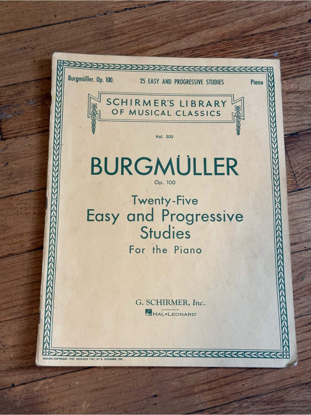 Vintage Burgmüller Op. 100 Piano Sheet Music Book - G. Schirmer